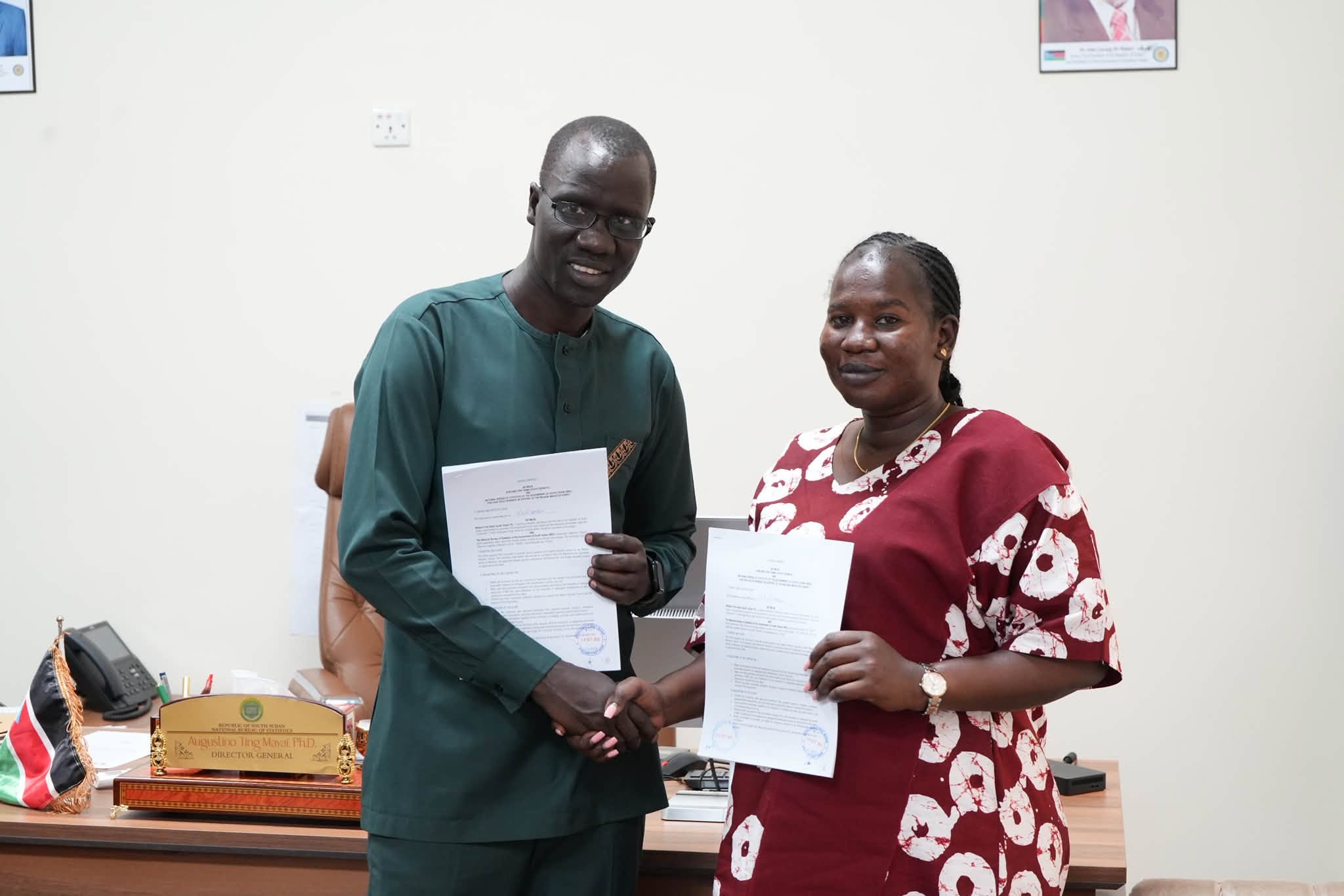 NBS and Afriland First Bank South Sudan Sign a Memorandum of Understanding to Strengthen the National Statistical System